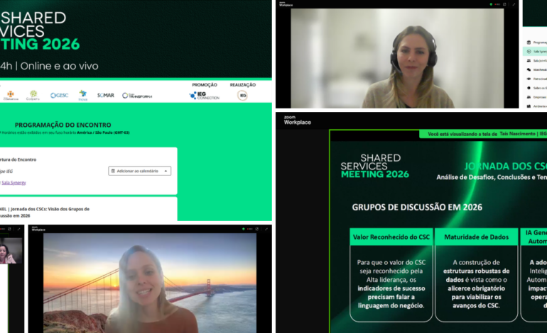  IEG realiza o Shared Services Meeting 2026, 3º Encontro dos Grupos de Discussão sobre CSC