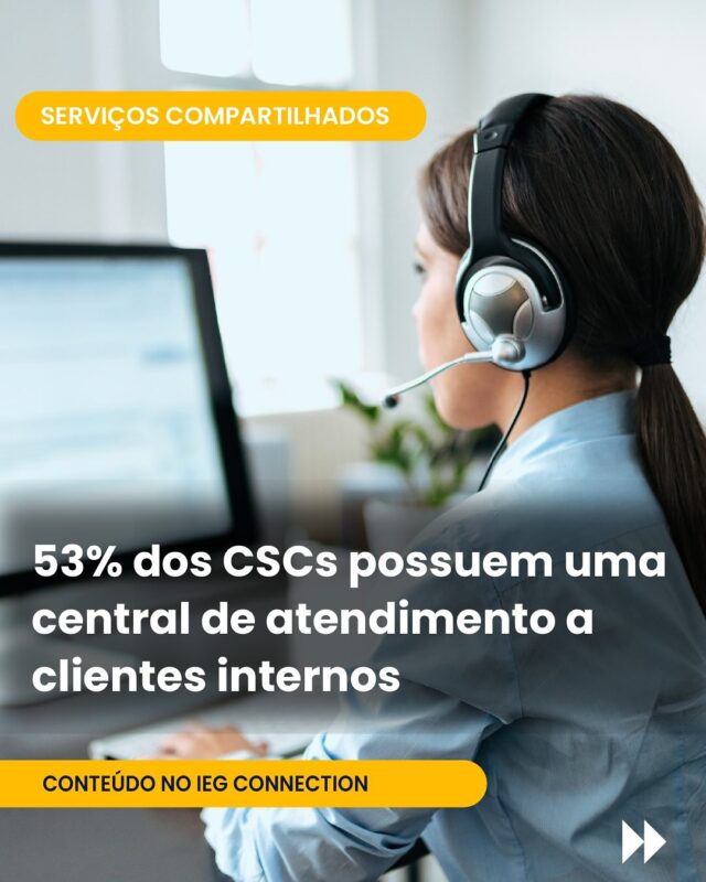 📞 Você sabia que a Central de Atendimento está presente em 53% dos CSCs, sendo essa estrutura responsável por atender os clientes internos, conforme mostra a MIA, plataforma de dados de CSC do IEG.

Essa abordagem visa otimizar os fluxos de trabalho e padronizar o atendimento, trazendo benefícios tanto para a equipe do Centro de Serviços Compartilhados quanto para os próprios clientes internos.

No novo conteúdo do IEG Connection, exploramos os dados mais recentes sobre a estrutura de atendimento nos CSCs e o impacto dessa frente com os clientes internos. 

 Descubra por que essa é cada vez mais estratégico ter uma Central de Atendimento interno para o sucesso do CSC! 

🔎 Quer saber como seu CSC se posiciona frente ao mercado?

👉 Leia agora no blog: ieg.com.br/blog
(Link na bio)

#IEG #CSC #ServiçosCompartilhados #AtendimentoInterno #CentralDeAtendimento #GestãoEstratégica #DadosQueGuiam #IEGConnection #MIA