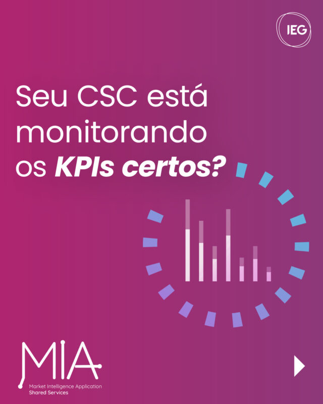 📊 Seu CSC está monitorando os KPIs certos?

Segundo dados da MIA – plataforma de inteligência do IEG, os dois indicadores mais acompanhados pelos CSCs são:

✔️ Atendimento no Prazo – monitorado por 92% dos CSCs
✔️ Índice de Satisfação do Cliente – acompanhado por cerca de 70%

Mas os CSCs mais estratégicos vão além desses dois KPIs.

🔎 A MIA traz uma visão completa do que realmente importa medir — e como esses dados podem impulsionar a maturidade e eficiência do seu CSC.

👉 Acesse: bit.ly/domine-kpis
(Link na bio)

#IEG #MIA #CSC #ServiçosCompartilhados #KPIs #GestãoDeIndicadores #DadosQueGuiam #ExcelênciaOperacional #FocoNoCliente